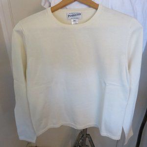 Pendleton Women's Size M Long Sleeve Shirt 100% Cotton Cream Color